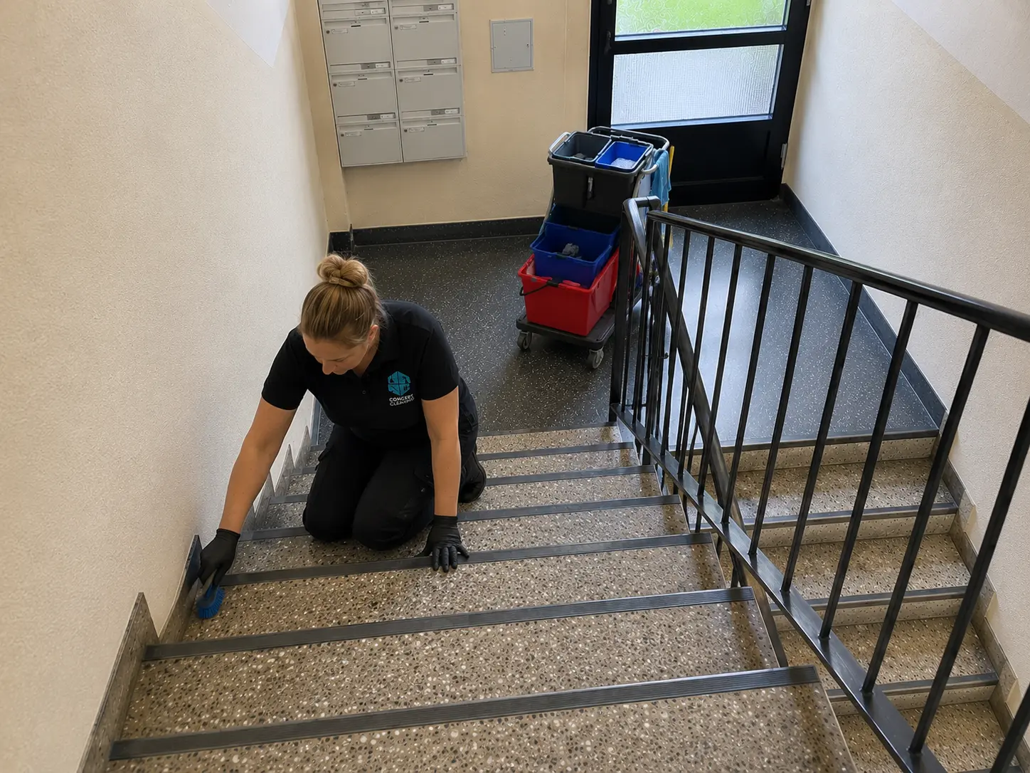 Professionell gereinigtes Treppenhaus in Göttingen